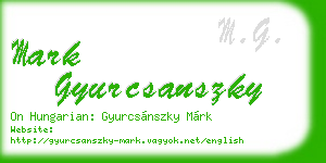 mark gyurcsanszky business card